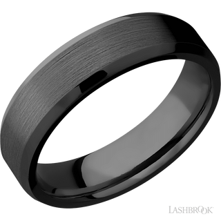 6 mm wide Beveled Zirconium band.