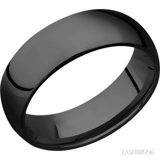 7 mm wide Domed Zirconium band.