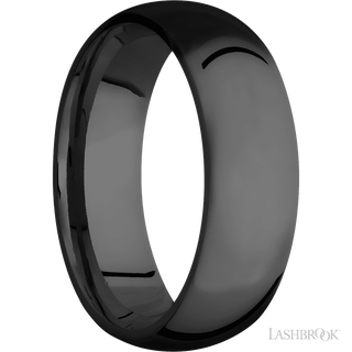 7 mm wide Domed Zirconium band.
