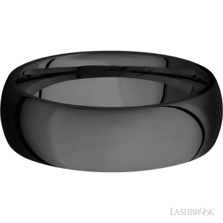 7 mm wide Domed Zirconium band.