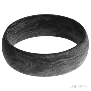 7 mm wide Domed Forged Carbon Fiber band featuring a Whiskey Barrel sleeve.