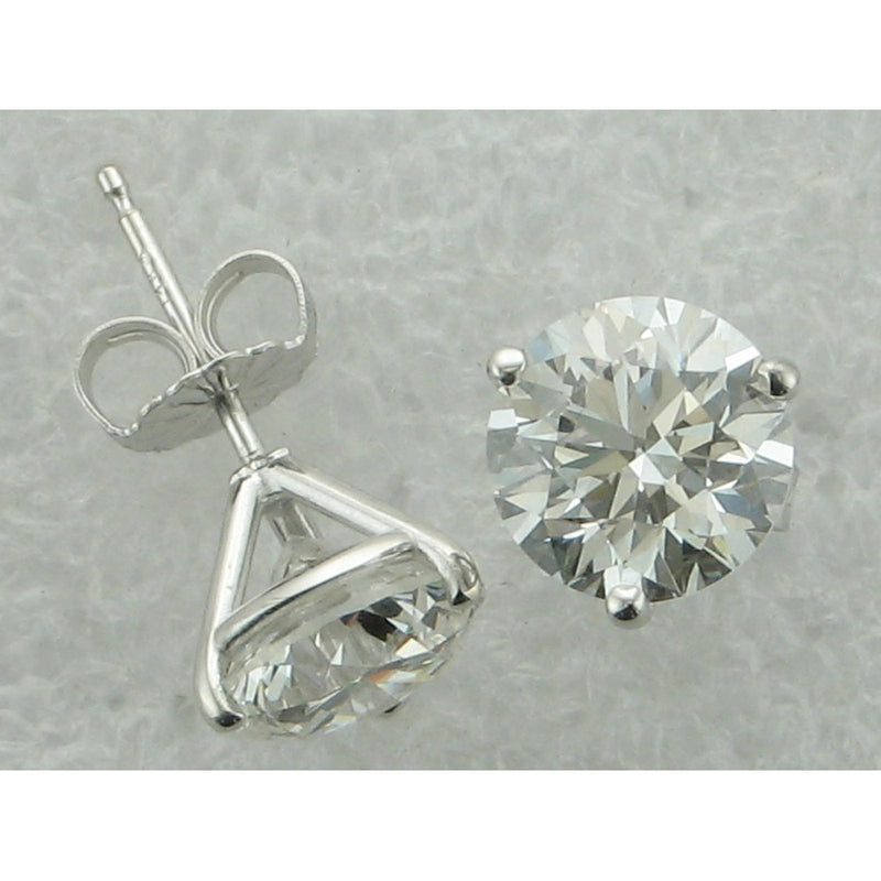 4.00CT 3-PRONG STUDS 14KW LAB EARRINGS