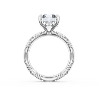 Radiant Solitaire Cigar Band Engagement Ring