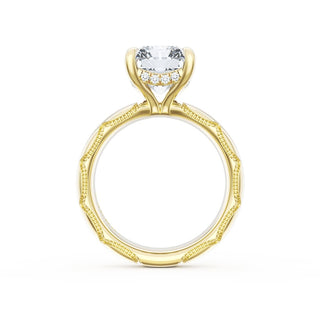 Radiant Solitaire Cigar Band Engagement Ring