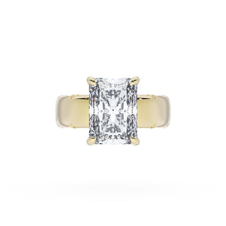 Radiant Solitaire Cigar Band Engagement Ring