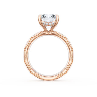 Radiant Solitaire Cigar Band Engagement Ring