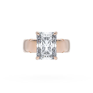 Radiant Solitaire Cigar Band Engagement Ring