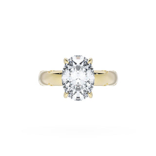 Oval Solitaire Cigar Band Engagement Ring