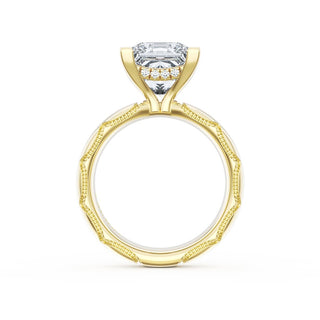 Princess Solitaire Cigar Band Engagement Ring