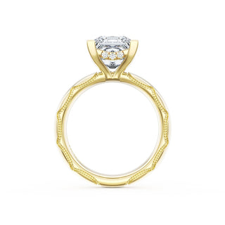 Princess Solitaire Cigar Band Engagement Ring