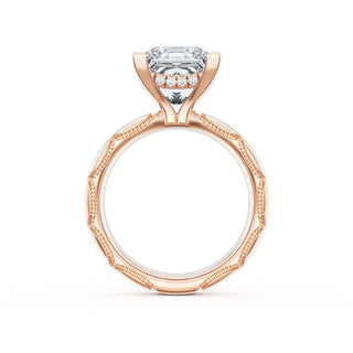 Princess Solitaire Cigar Band Engagement Ring