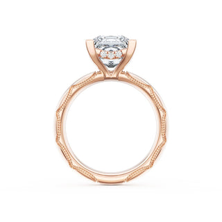 Princess Solitaire Cigar Band Engagement Ring