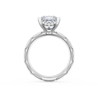 Princess Solitaire Cigar Band Engagement Ring