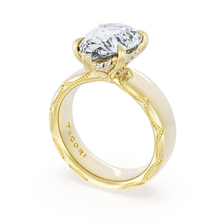 Pear Solitaire Cigar Band Engagement Ring