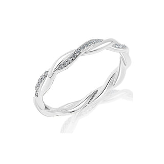 Classique Creations High Polish and Diamond Twist Wedding Band Z1489B
