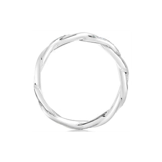 Classique Creations High Polish and Diamond Twist Wedding Band Z1489B