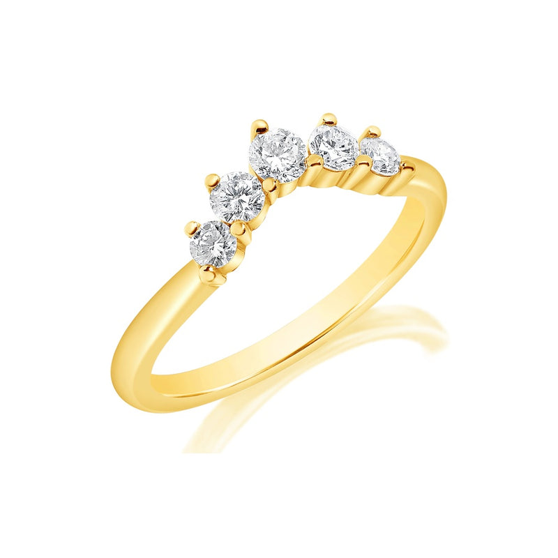 Classique Creations Round Diamond Curved Wedding Band RB518B