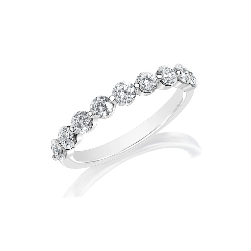 Classique Creations Halfway Diamond Shared Prong Matching Band Z1739B