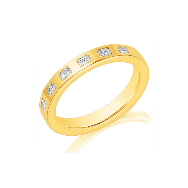 Classique Creations Emerald Cut Diamond Burnished Band Z2928B