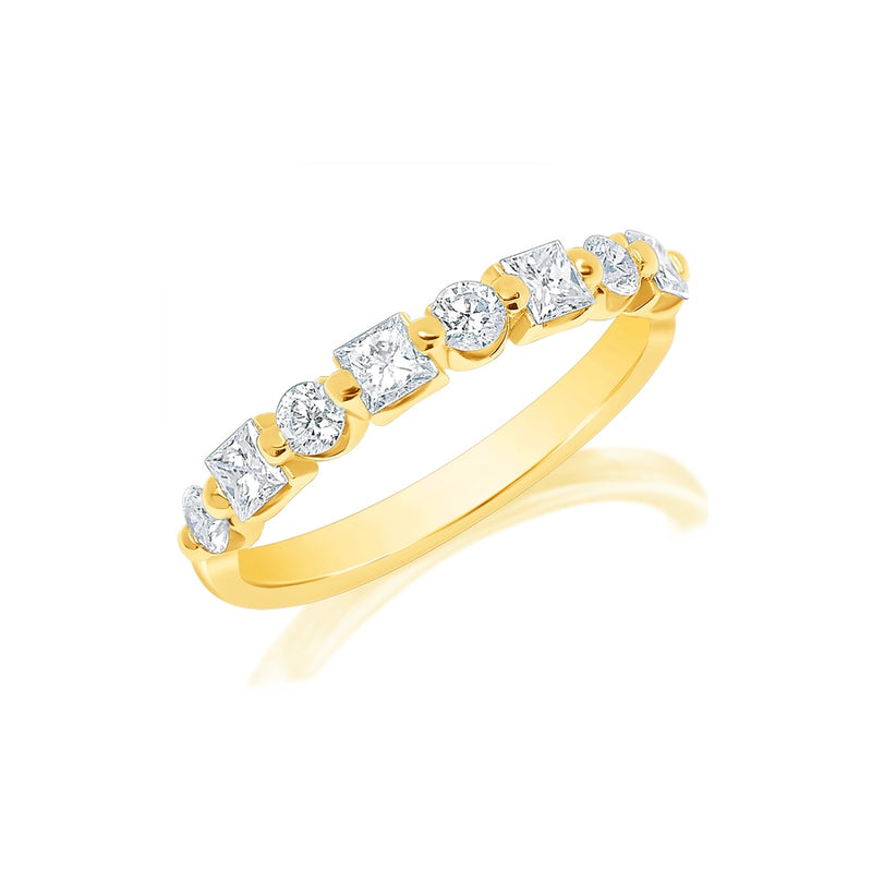 Classique Creations Princess and Round Diamond Shared Prong Ring Z2791B