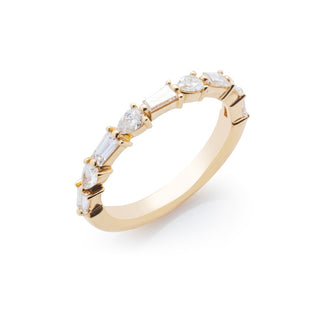 Classique Creations Tapered Baguette and Pear Diamond Halfway Band Z4157B
