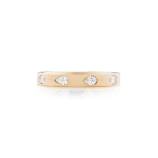 Classique Creations Pear Diamond Burnished Band Z4339B
