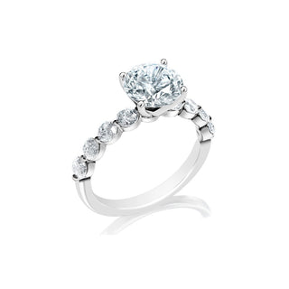 Classique Creations Round Diamond Bubble Band Engagement Ring Z1739R