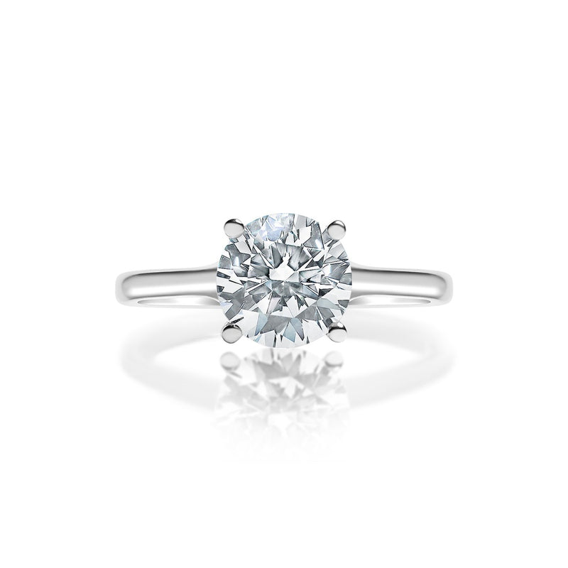 Classique Creations Round Solitaire Graduated Band Engagement Ring Z1955R