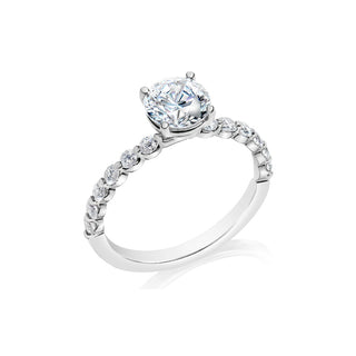 Classique Creations Round Diamond Bubble Band Shared Prong Engagement Ring Z2181R