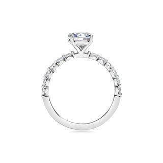 Classique Creations Round Diamond Bubble Band Shared Prong Engagement Ring Z2181R