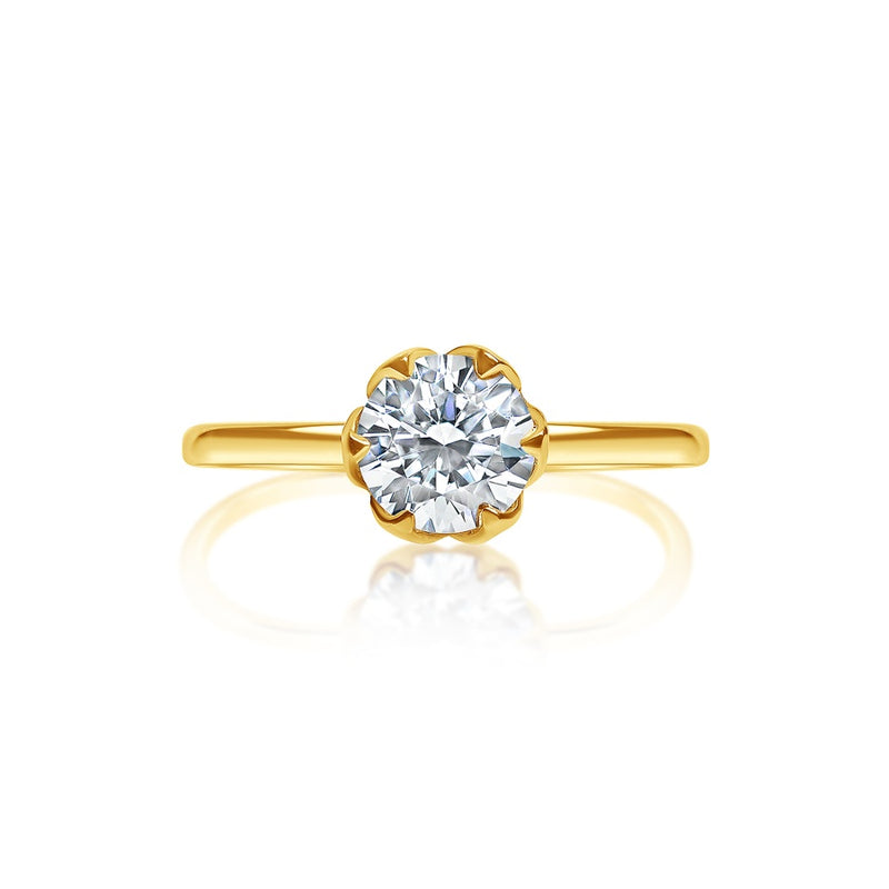 Classique Creations Round Solitaire Tulip Head Engagement Ring Z2294R