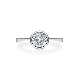 Classique Creations Round Diamond Bezel Set Engagement Ring Z2332R