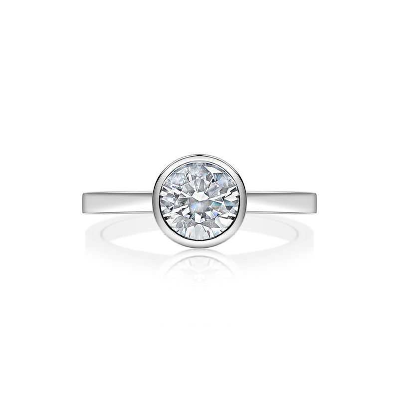 Classique Creations Round Diamond Bezel Set Engagement Ring Z2332R