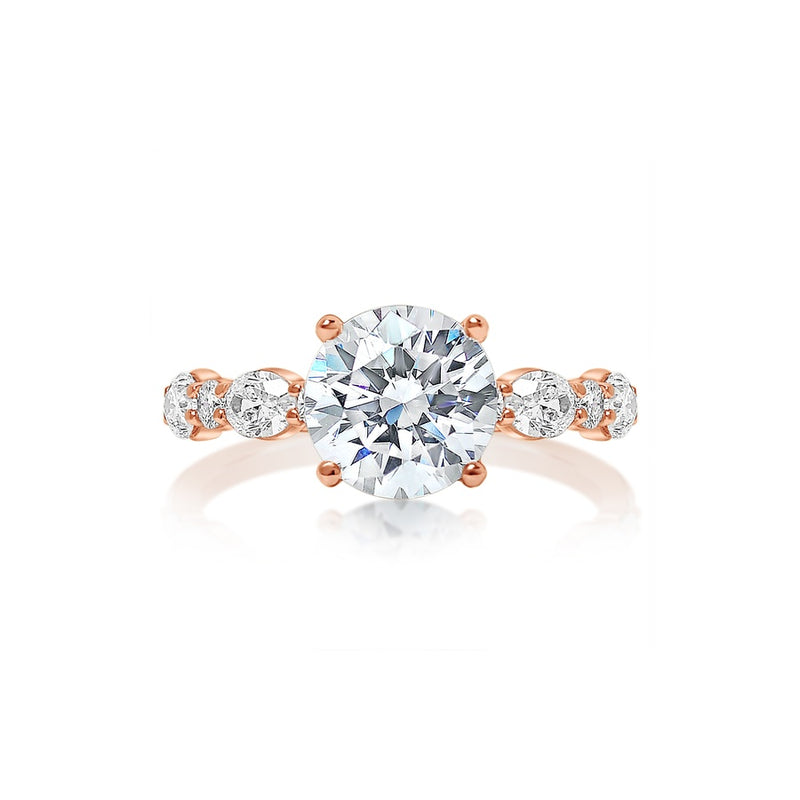 Classique Creations Round and Oval Diamond Band Engagement Ring Z2649R