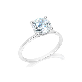 Classique Creations Round Diamond Diamond Rail Thin Band Engagement Ring Z2752R