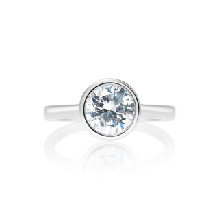 Classique Creations Round Diamond Bezel Set Engagement Ring Z2794R