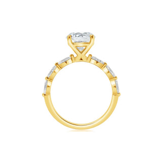 Classique Creations Round Diamond Oval Single Shared Prong Engagement Ring Z2935R