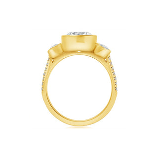Classique Creations Round and Oval Three Stone Bezel Engagement Ring Z2949R