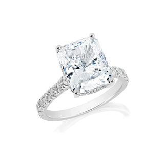 Classique Creations Cushion Diamond Rail and Bridge Engagement Ring Z2709C