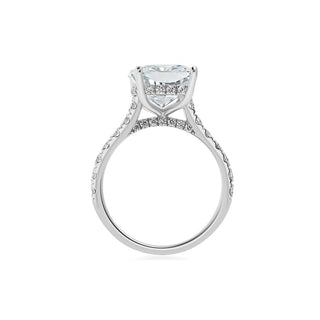 Classique Creations Cushion Diamond Rail and Bridge Engagement Ring Z2709C