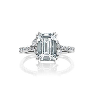 Classique Creations Emerald Diamond Marquise Split Shank Engagement Ring Z1768E