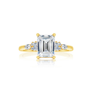 Classique Creations Emerald Diamond Cluster Engagement Ring Z2072E