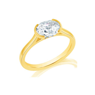 Classique Creations East West Oval Half Bezel Engagement Ring Z2795V
