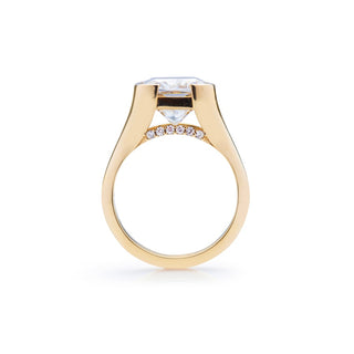Classique Creations Half Bezel Cushion Diamond Engagement Ring Z4129C
