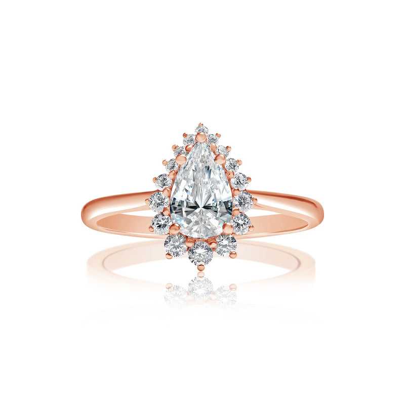Classique Creations Pear Halo High Polish Band Engagement Ring Z1775ZZ
