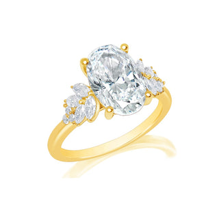 Classique Creations Oval Diamond Marquise and Round Cluster Engagement Ring Z2954V