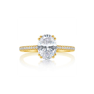 Classique Creations Oval Double Prong Hidden Halo Engagement Ring Z2781V