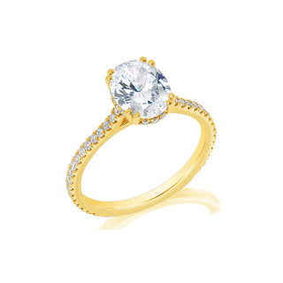 Classique Creations Oval Double Prong Hidden Halo Engagement Ring Z2781V