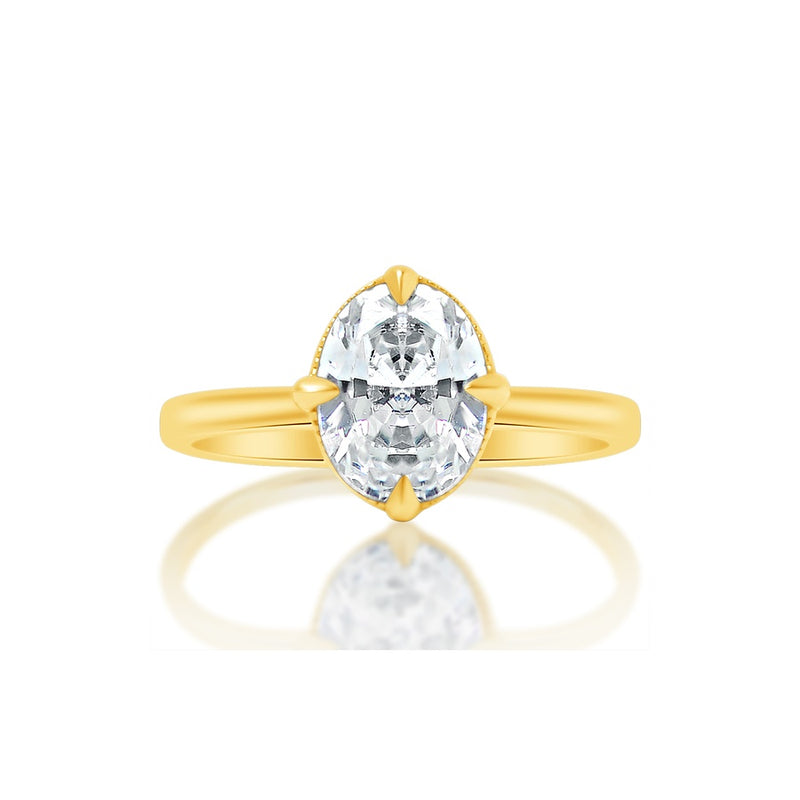 Classique Creations Oval Kite Set Eagle Claw Hidden Halo Engagement Ring Z2478V