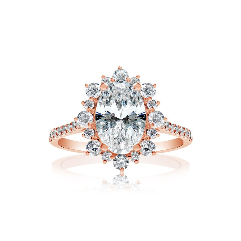 Classique Creations Oval Diamond Floral Halo Engagement Ring Z2426VV